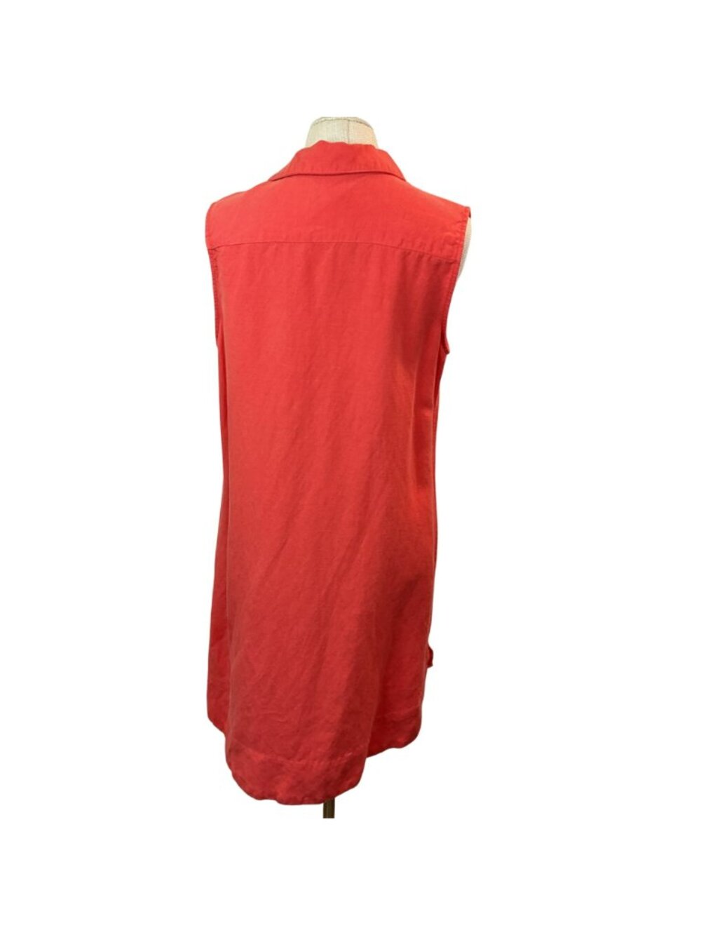 Workshop Republic Clothing Sleeveless Collared Linen Blend Tunic Dress Womens La - Picture 5 of 10